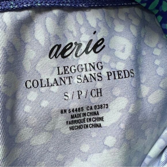 Aerie Women’s Blue Patterned High Waisted Leggings, Small - Picture 8 of 8